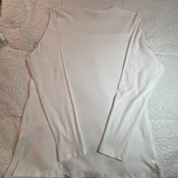 Rafaella Studio Woman's white sweater with cable knit around neckline - Picture 5 of 6